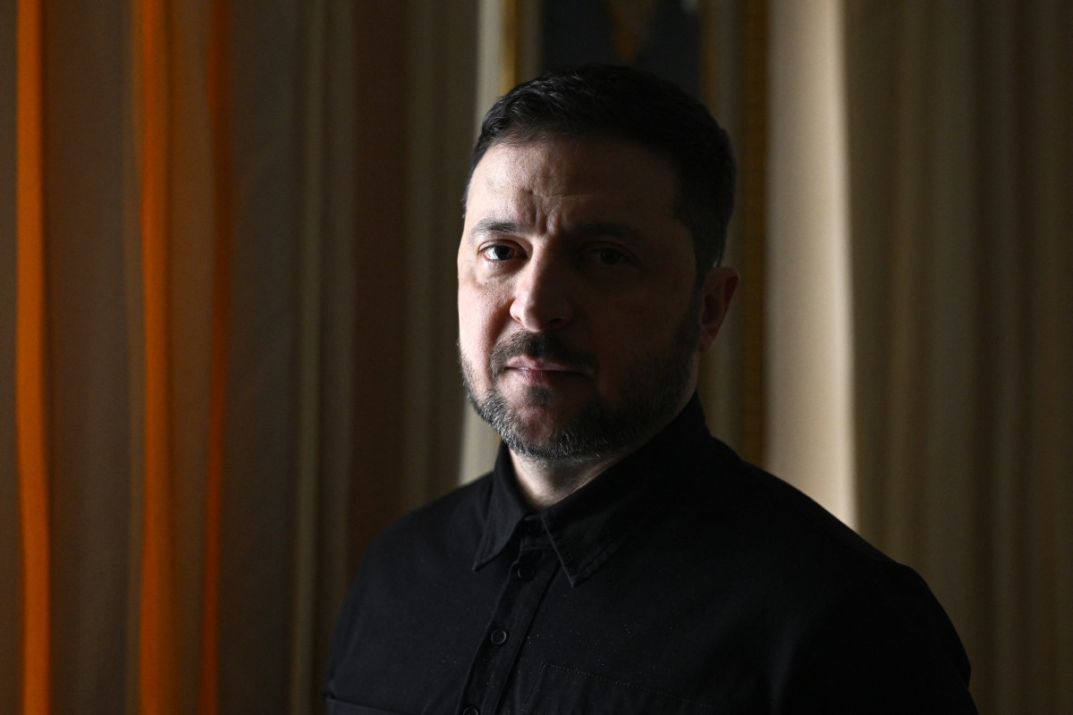  الرئيس الأوكراني فولوديمير زيلينسكي. (أ ف ب)