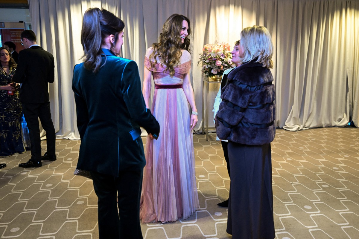 كيت ميدلتون بفستان قوتشي في بافتا 2026 الذي سبق أن اعتمدته عام 2019 خلال حفل عشاء 100 امرأة في مجال التمويل (أ.ف.ب)