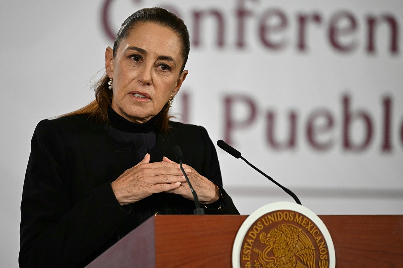 رئيسة المكسيك كلوديا شينباوم، (ا ف ب).