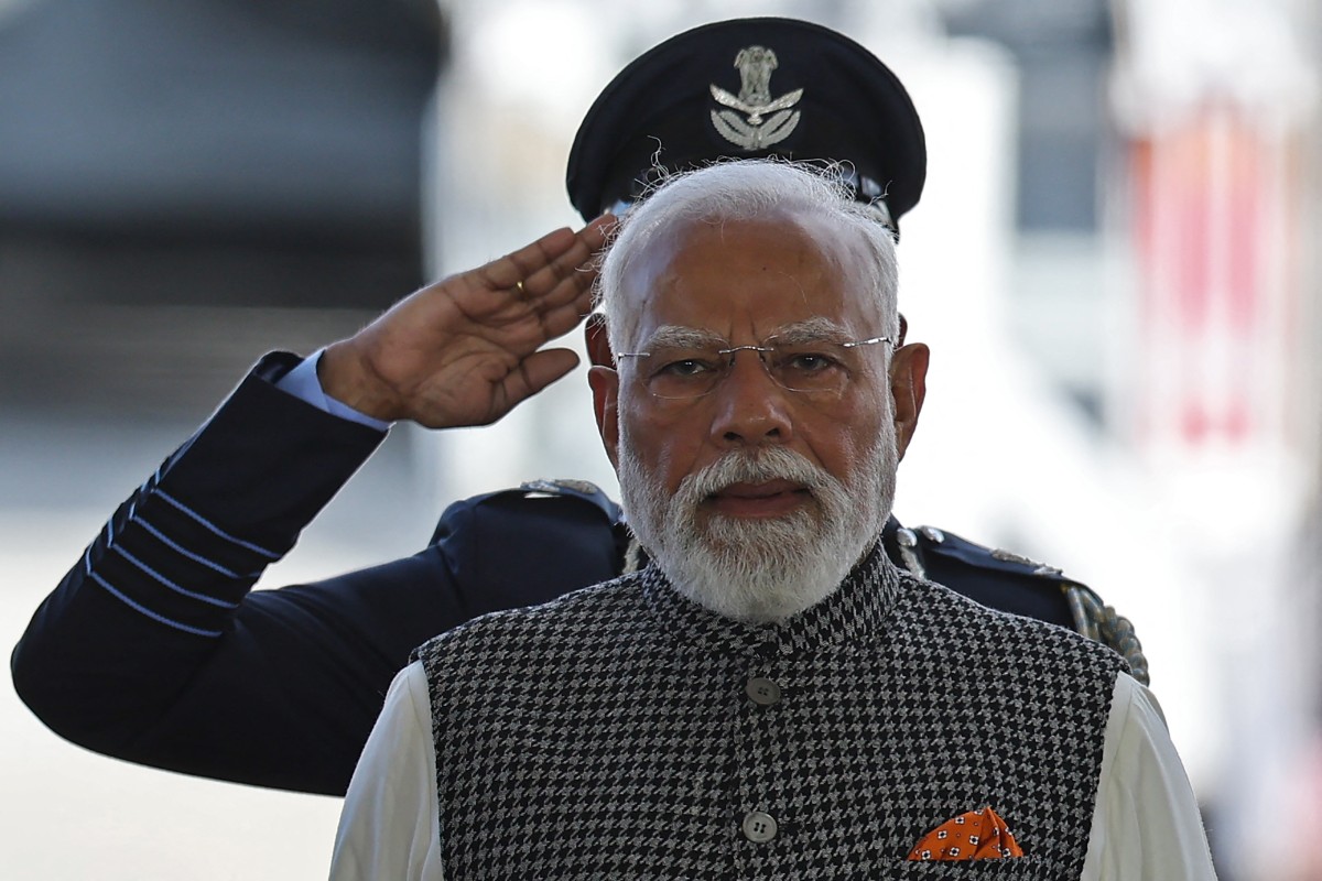 مودي في إسرائيل. (أ ف ب)