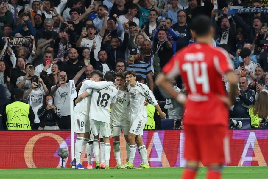 لاعبو ريال مدريد. (أ ف ب)