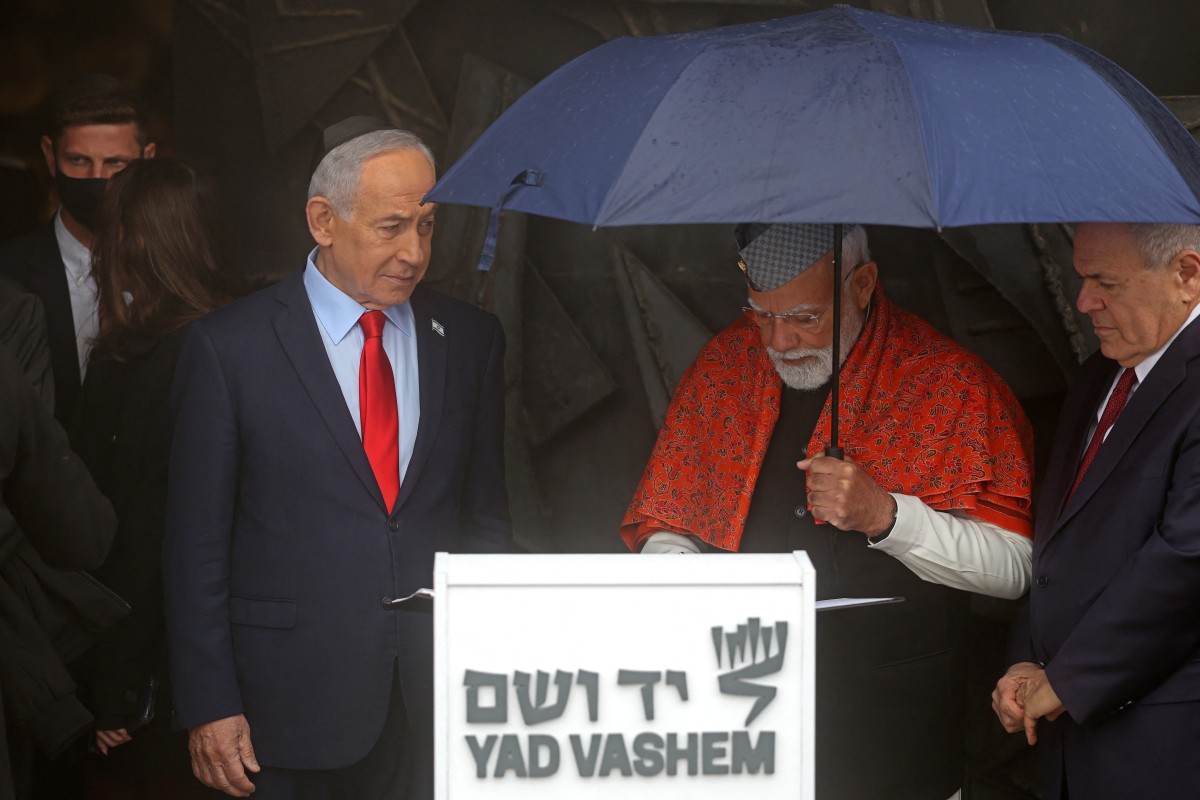 زيارة مودي لإسرائيل (أ ف ب).