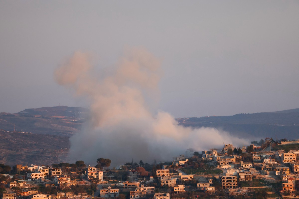 غارة إسرائيلية على قرية الخيام الحدودية الجنوبية، جنوب لبنان. (أ ف ب)