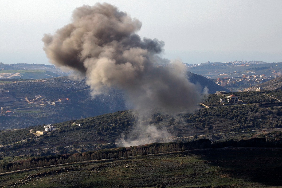 غارة إسرائيلية على جنوب لبنان. (أ ف ب)