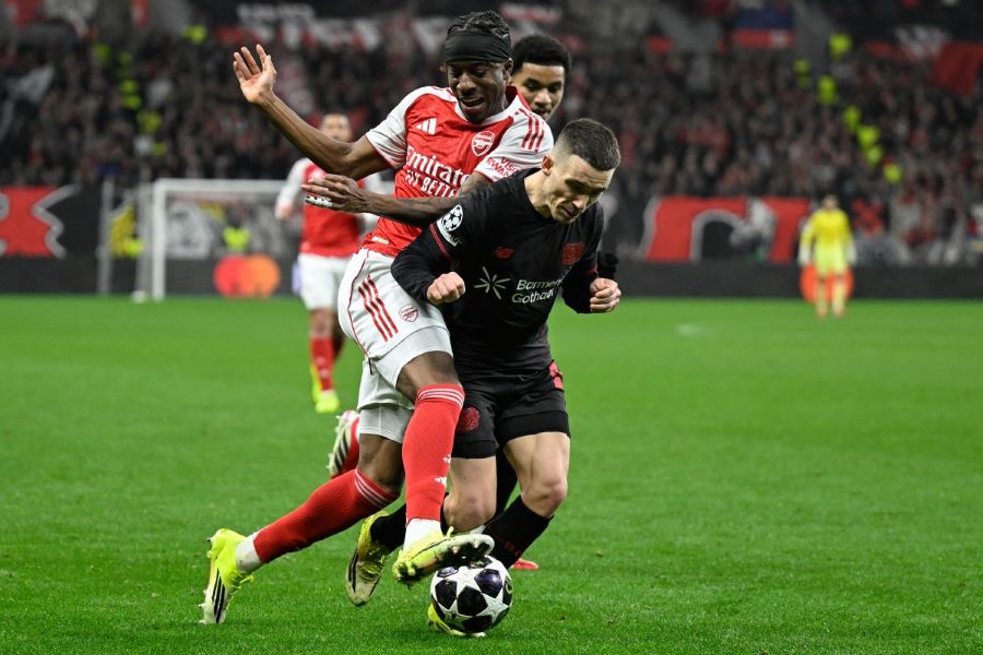 آرسنال ضد باير ليفركوزن في ذهاب دور الـ16 لدوري أبطال أوروبا. (أ ف ب)