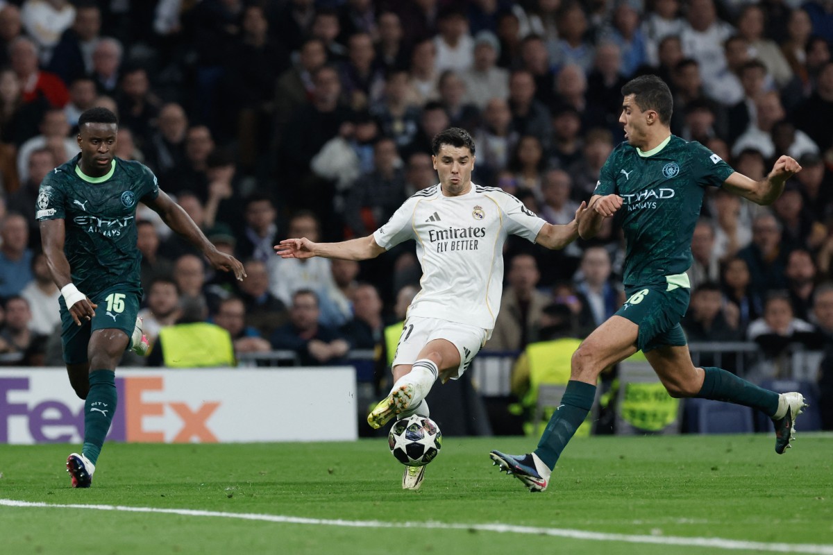 إبراهيم دياز خلال مواجهة مانشستر سيتي ذهاباً. (أ ف ب)