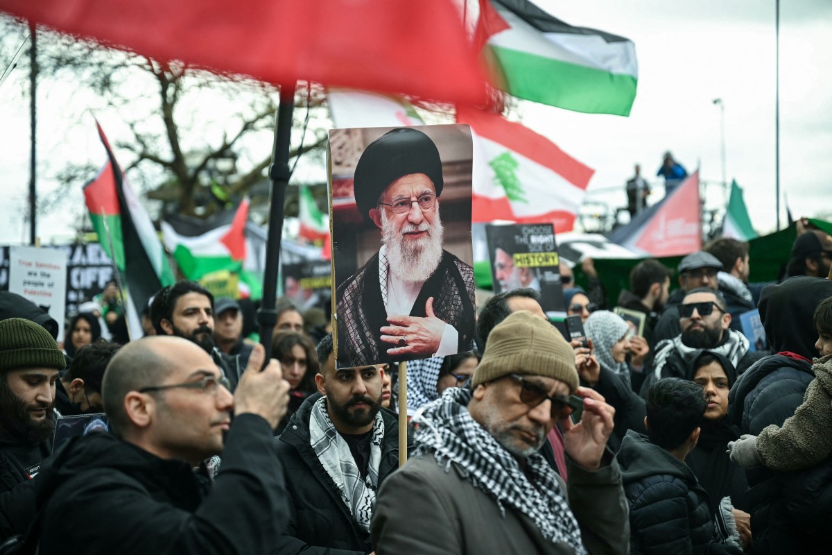 صورة لعلي خامنئي. (أ ف ب)