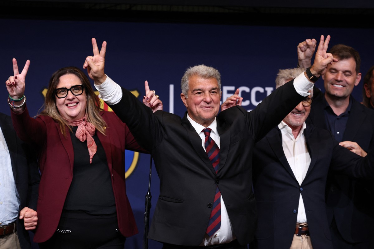 رئيس نادي برشلونة خوان لابورتا. (أ ف ب)