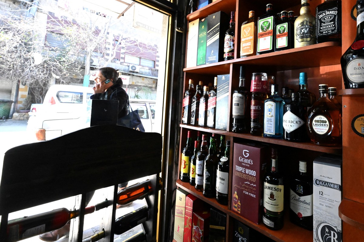 محل لبيع الكحول في دمشق. (أ ف ب)