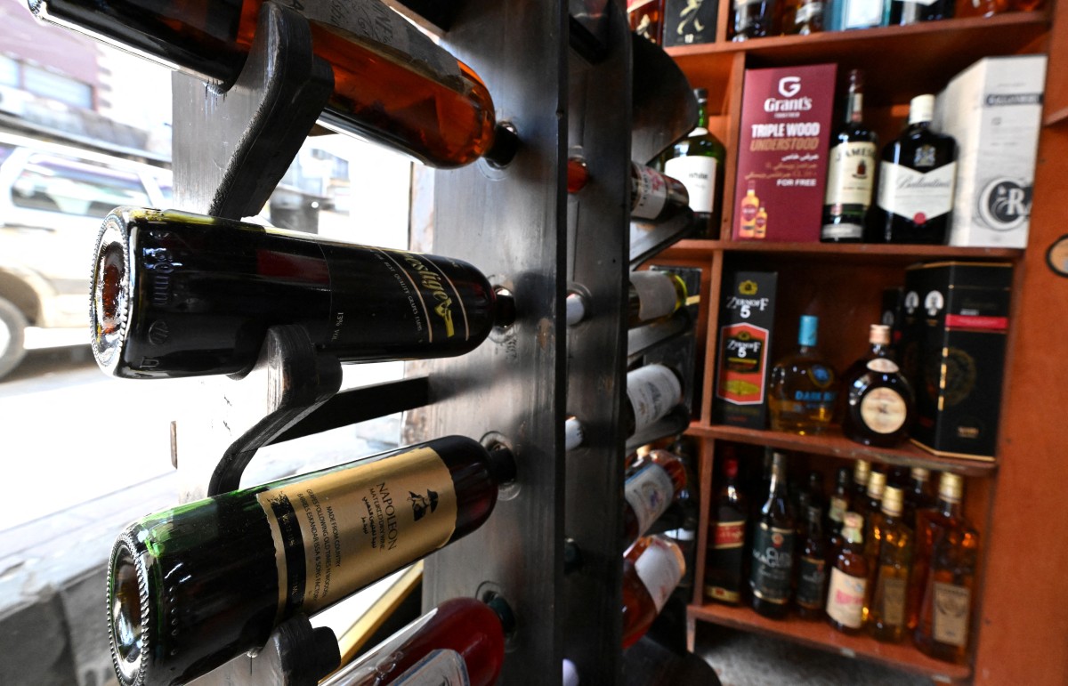 المشروبات الروحية في دمشق (أف ب).