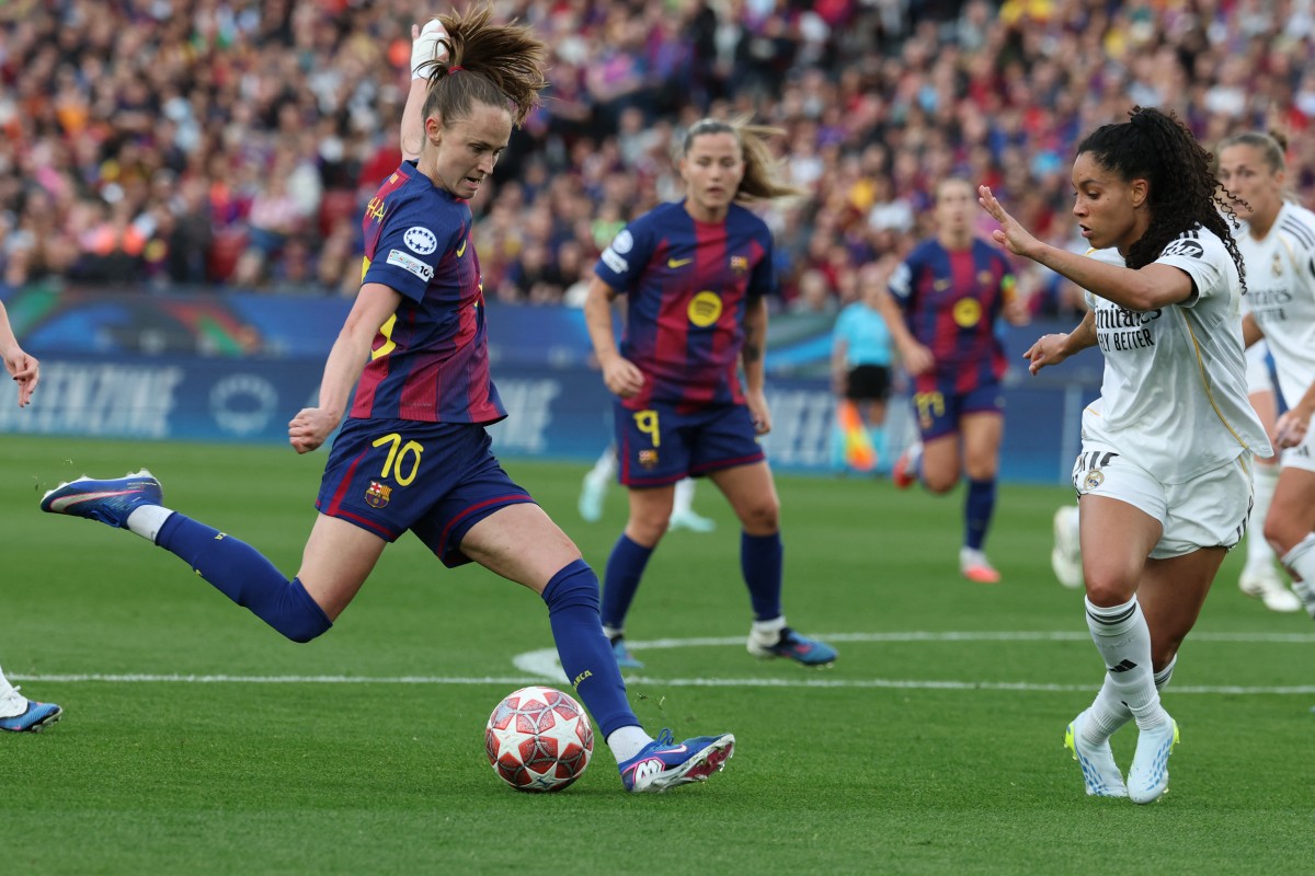 من مباراة برشلونة وريال مدريد. (أ ف ب)