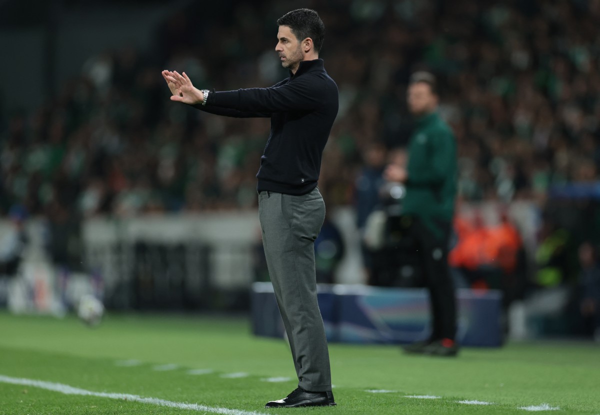 المدرب ميكيل أرتيتا. (أ ف ب)