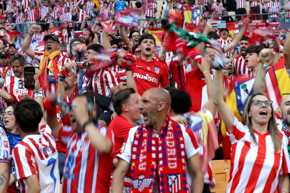 جماهير أتلتيكو مدريد. (أ ف ب)