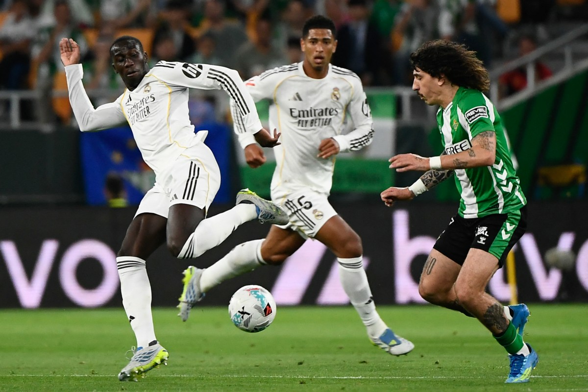 من مباراة ريال مدريد وريال بيتيس في الدوري الإسباني. (أ ف ب)