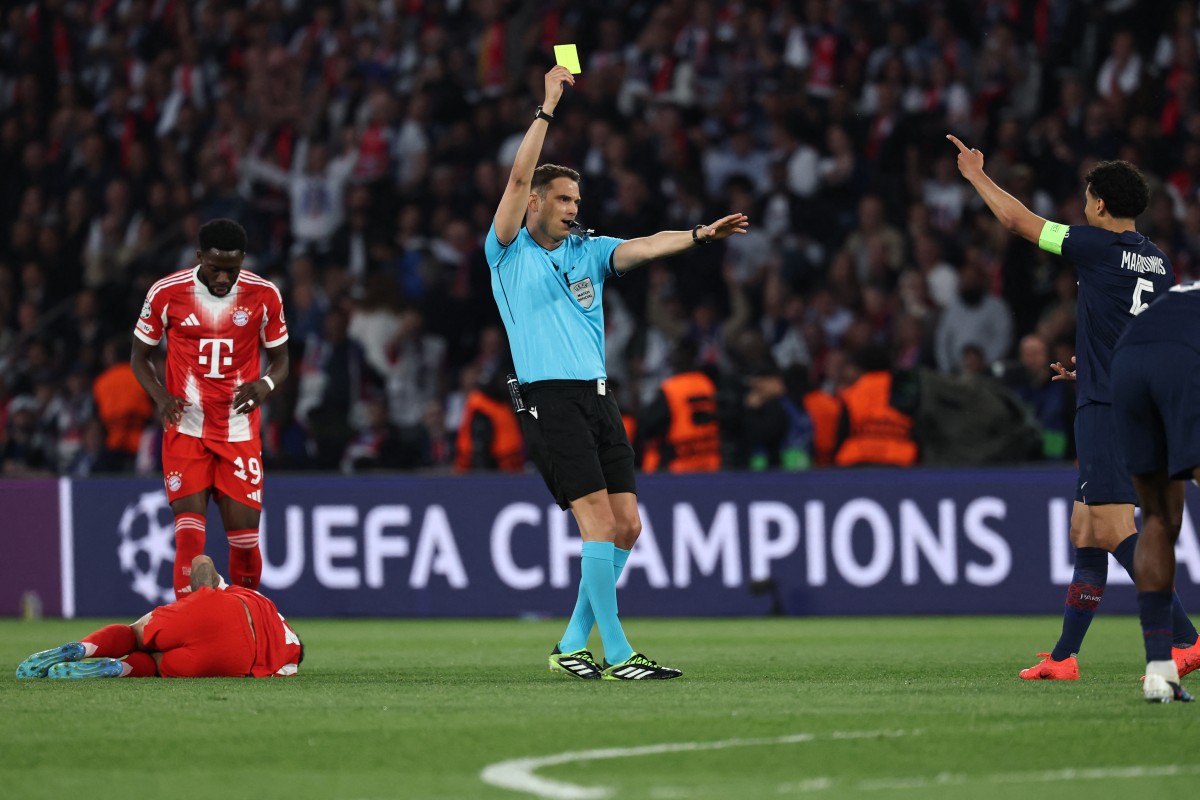 من مباراة بارس سان جيرمان ضد بايرن ميونيخ. (أ ف ب)