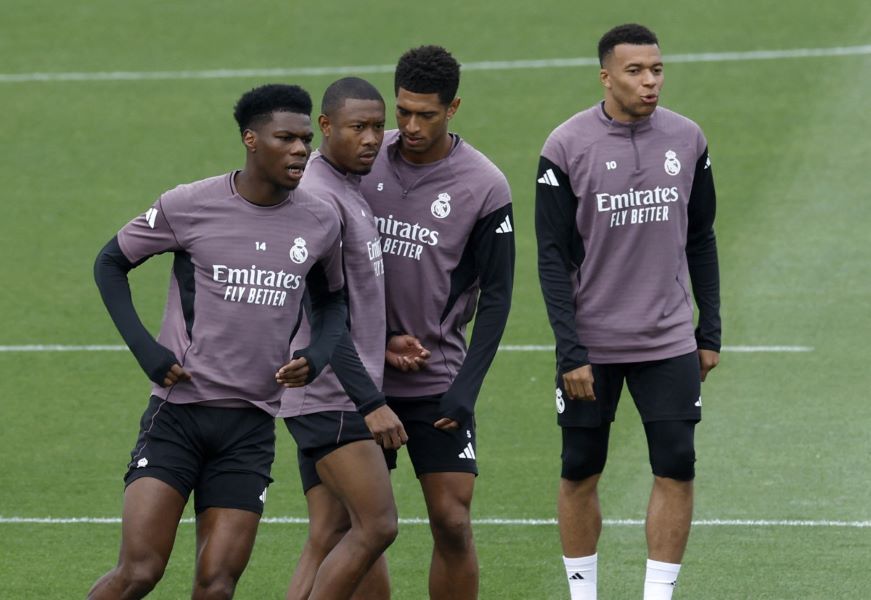 لاعبو ريال مدريد. (أ ف ب)