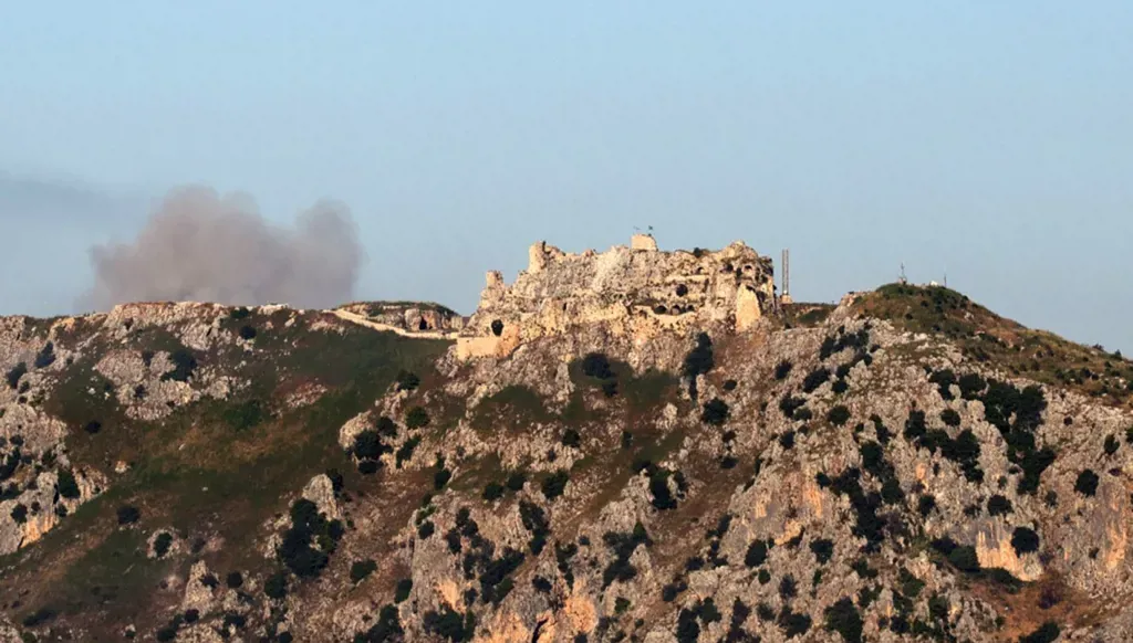 Smoke from Israeli airstrikes in the vicinity of Beaufort Castle (AFP).
