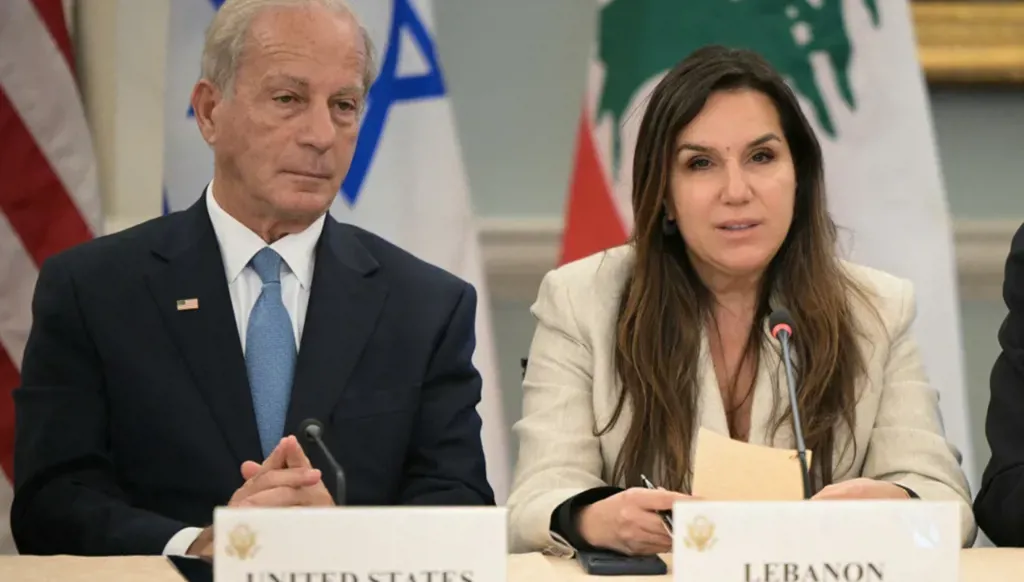 Lebanese Ambassador to Washington Nada Mouawad and US Ambassador to Lebanon Michel Issa (AFP).