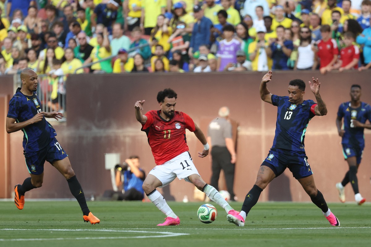 من مباراة مصر والبرازيل. (وكالات)