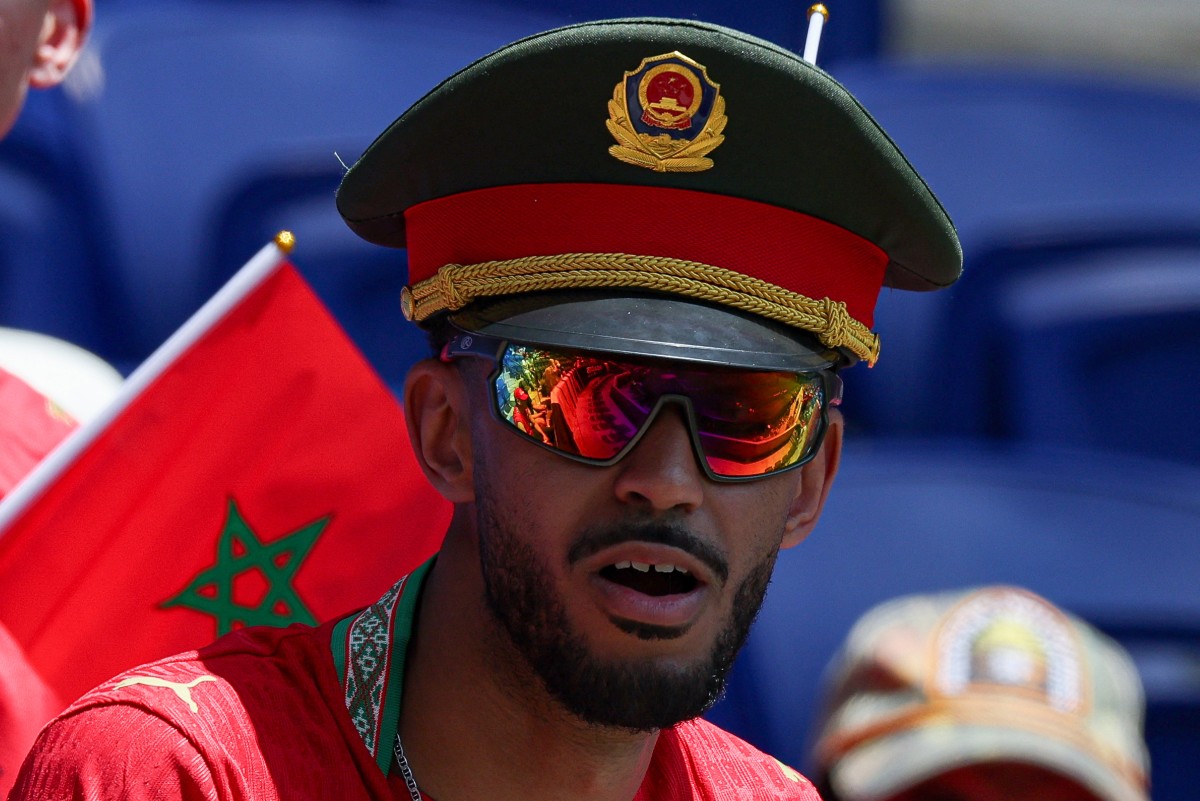 جماهير المغرب في المباراة أمام البرازيل في كأس العالم 2026. (أ ف ب)
