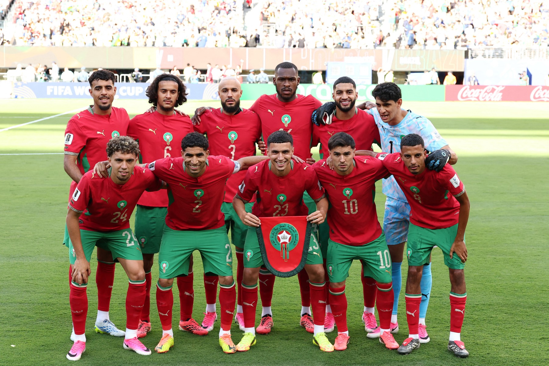 لاعبو المغرب. (أ ف ب)