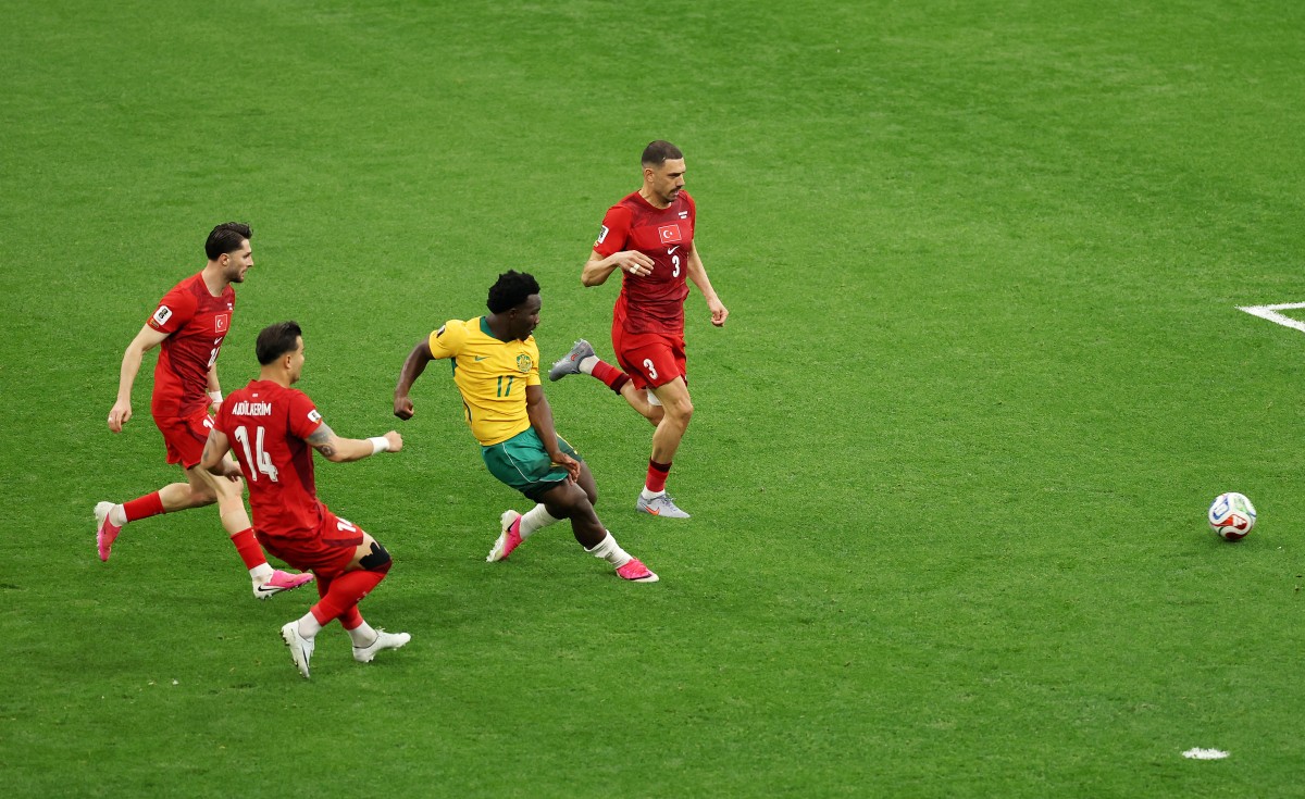 من مباراة تركيا ضد أستراليا في كأس العالم 2026. (أ ف ب)