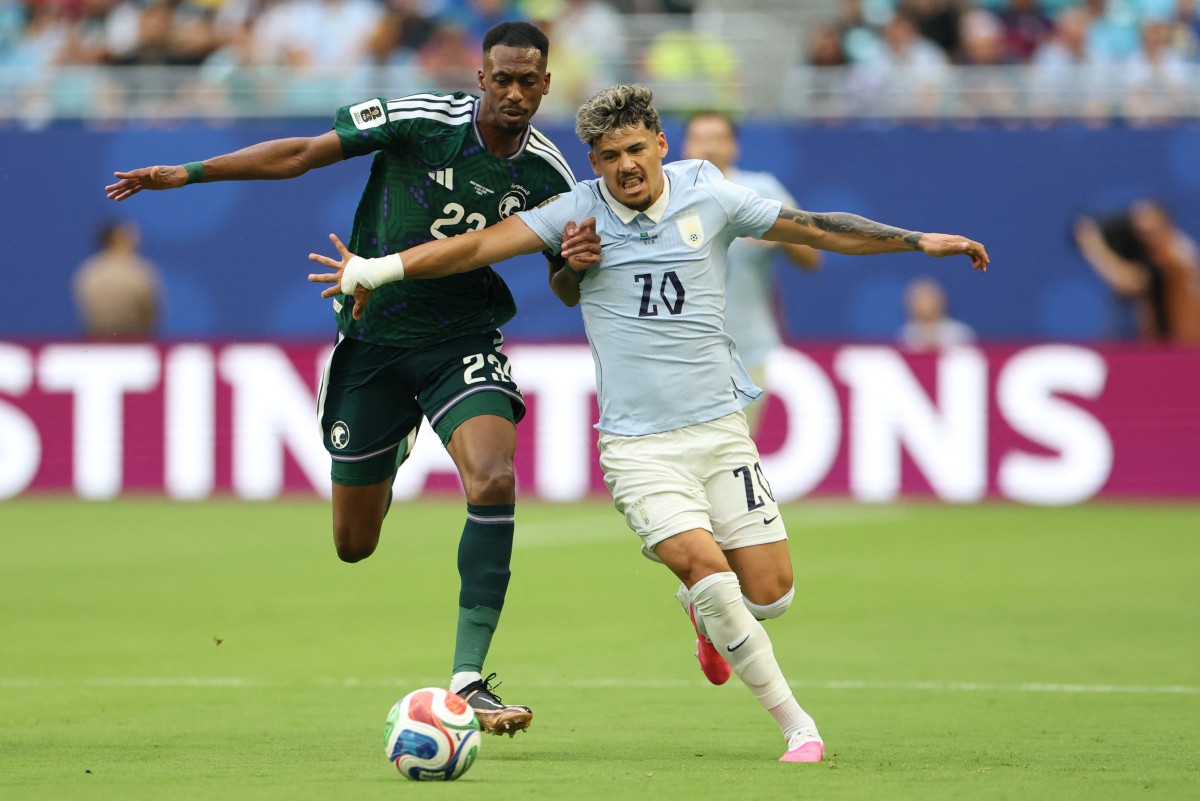 من مباراة السعودية وأوروغواي في كأس العالم 2026. (أ ف ب)