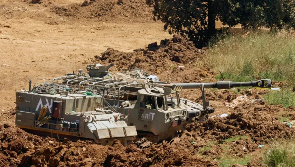An Israeli tank in the Upper Galilee on the border with Lebanon (AFP).