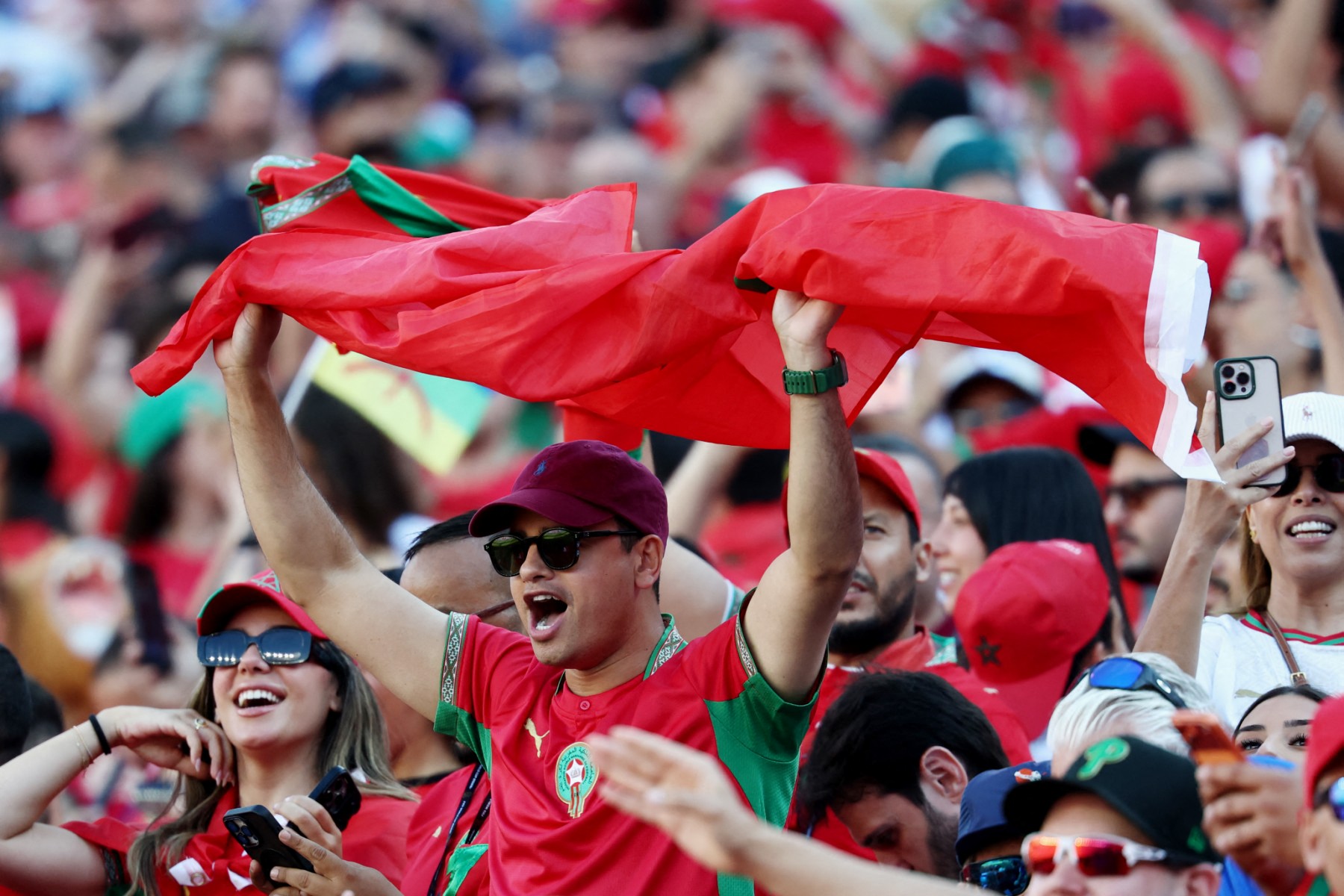 جماهير المغرب. (أ ف ب)