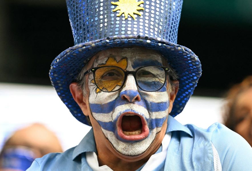 مشجع أوروغواي في كأس العالم 2026. (أ ف ب)