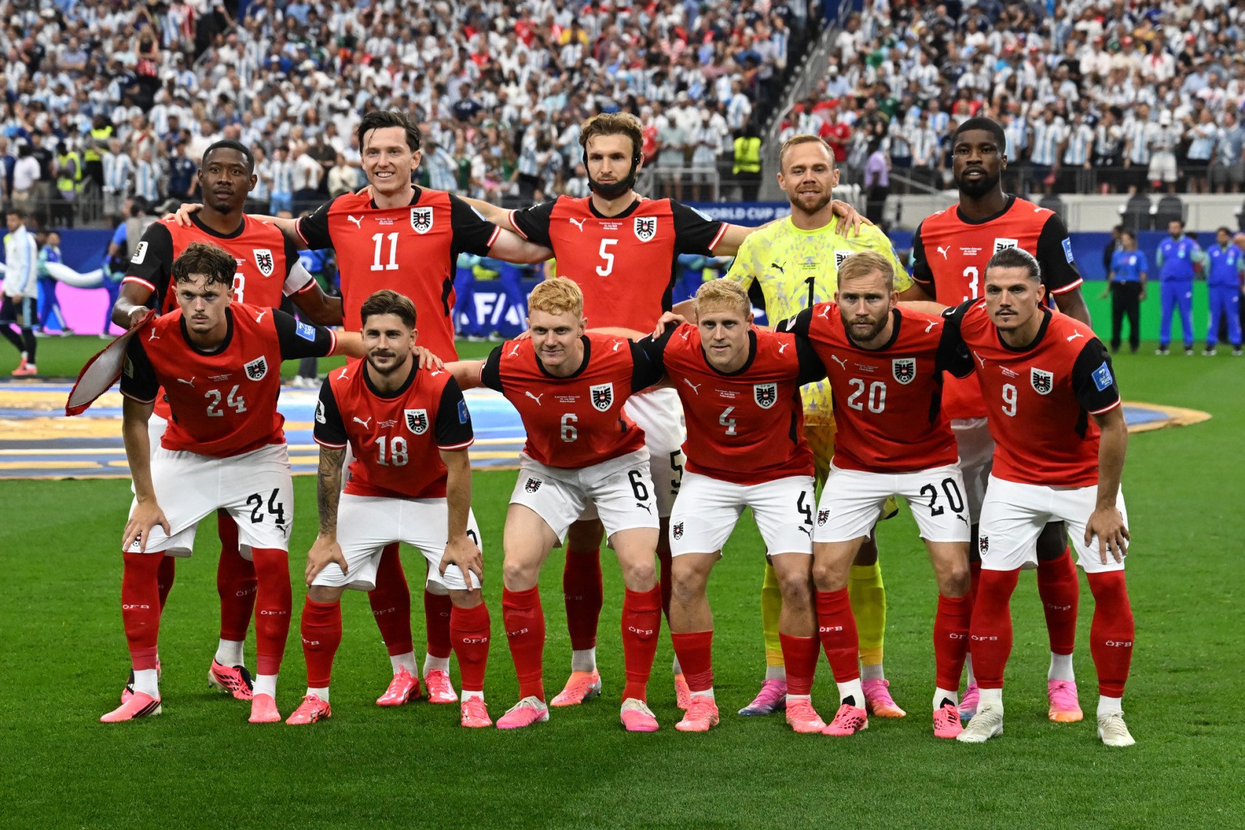 لاعبو منتخب النمسا. (أ ف ب)