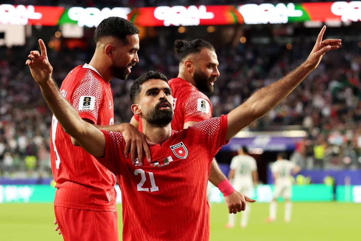لاعبو منتخب الأردن. (أ ف ب)
