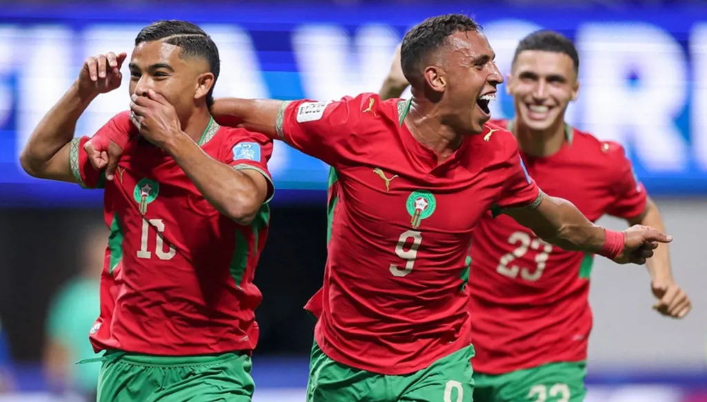 لاعبو المغرب. (أ ف ب)
