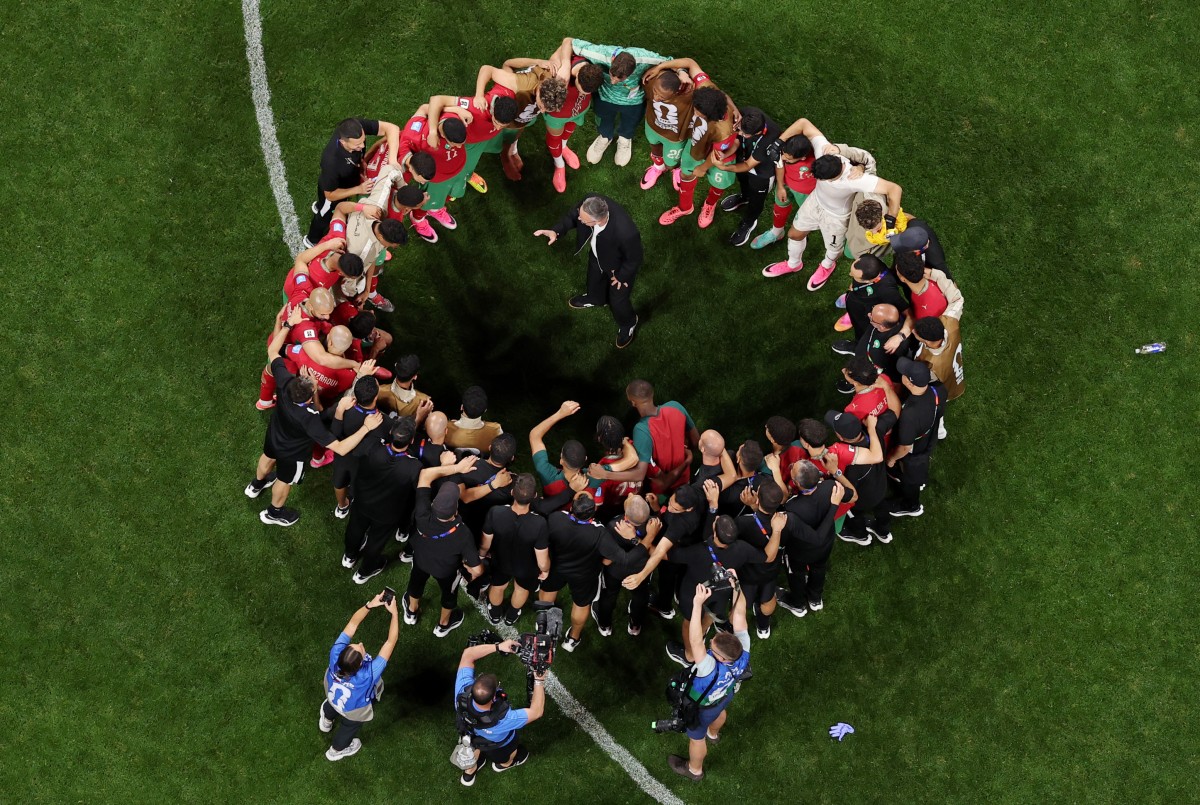 لاعبو منتخب المغرب. (أ ف ب)
