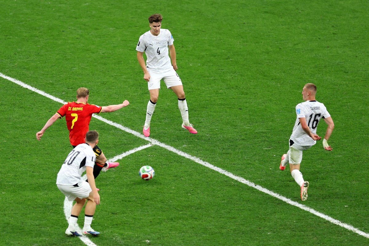 بلجيكا تحقق انتصارها الأول في كأس العالم. (أ ف ب)