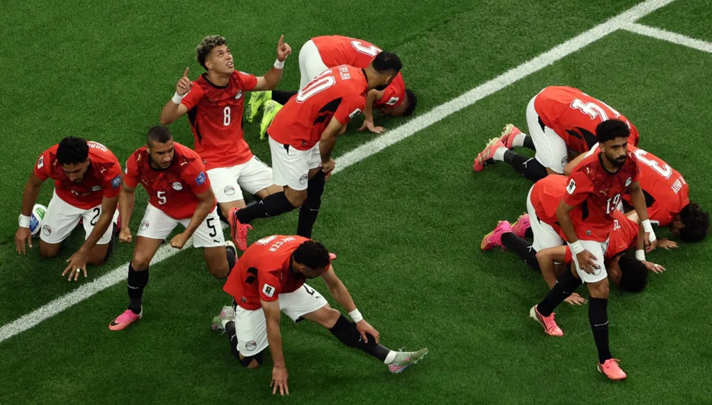 لاعبو مصر. (أ ف ب) 