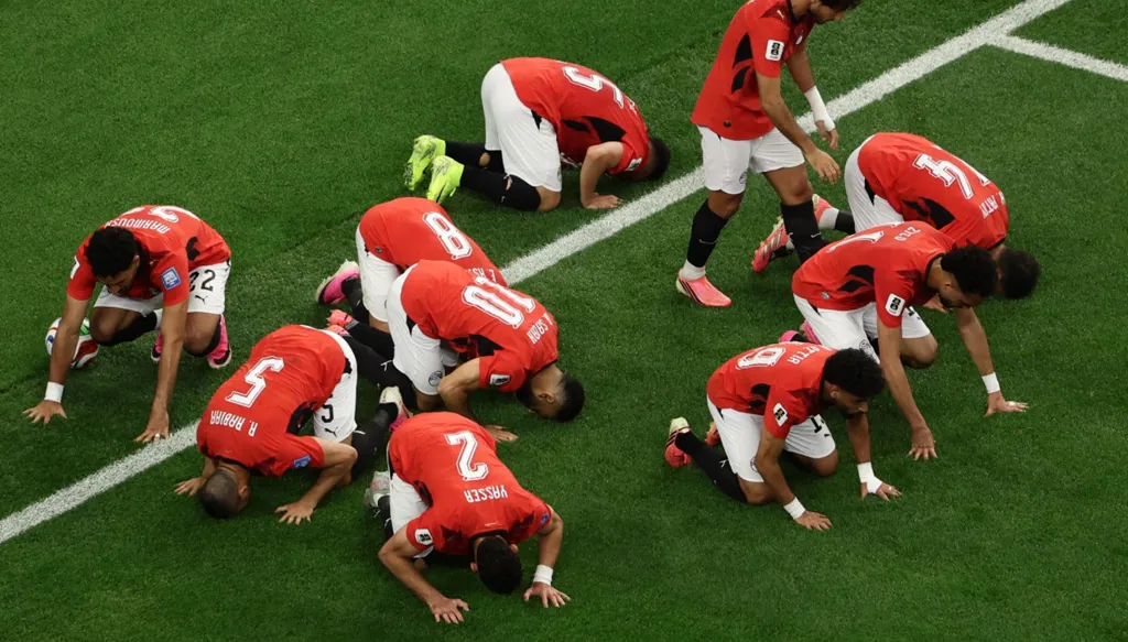 لاعبو مصر. (أ ف ب) 