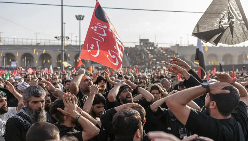 من مراسم تشييع خامنئي (أ ف ب).