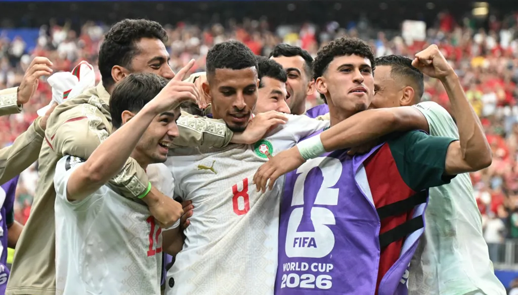 لاعبو المغرب. (أ ف ب) 