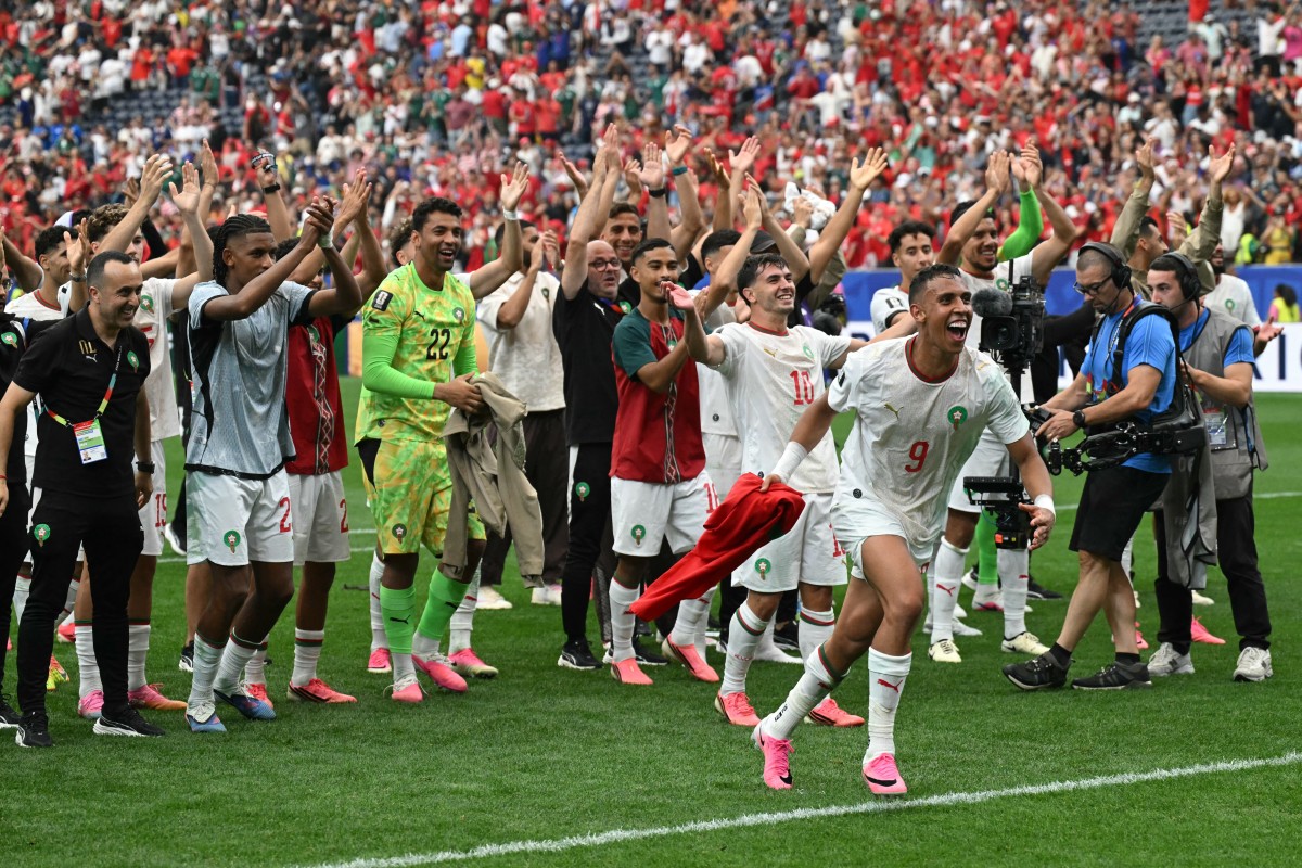 لاعبو المغرب. (أ ف ب) 