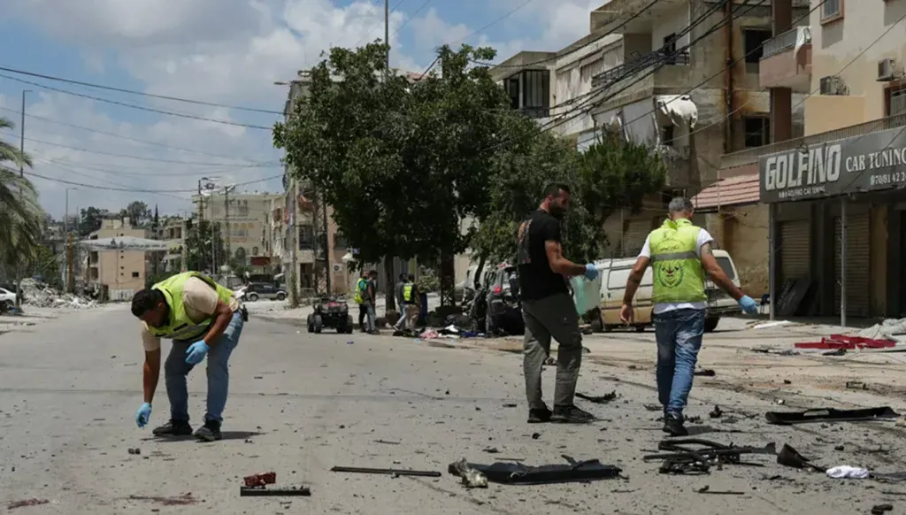 Frappe aérienne israélienne sur la ville de Nabatiyeh (AFP).