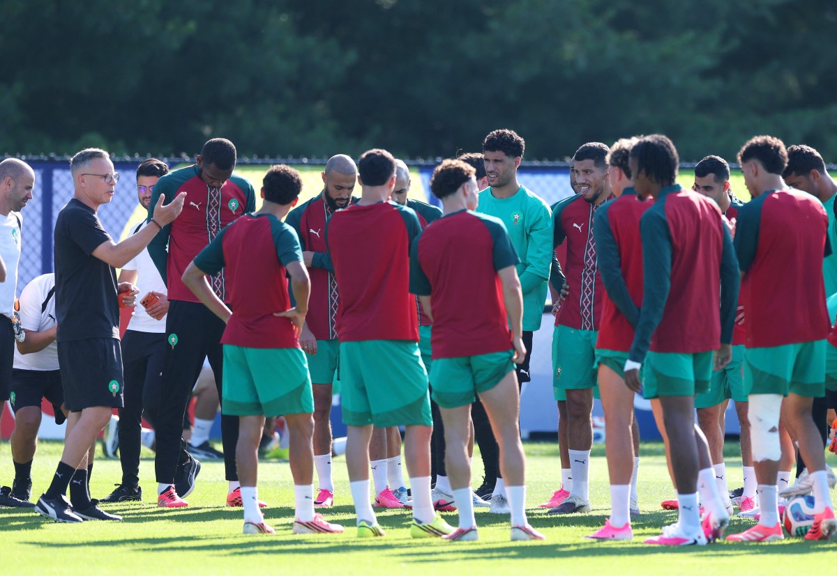 لاعبو المغرب. (أ ف ب)