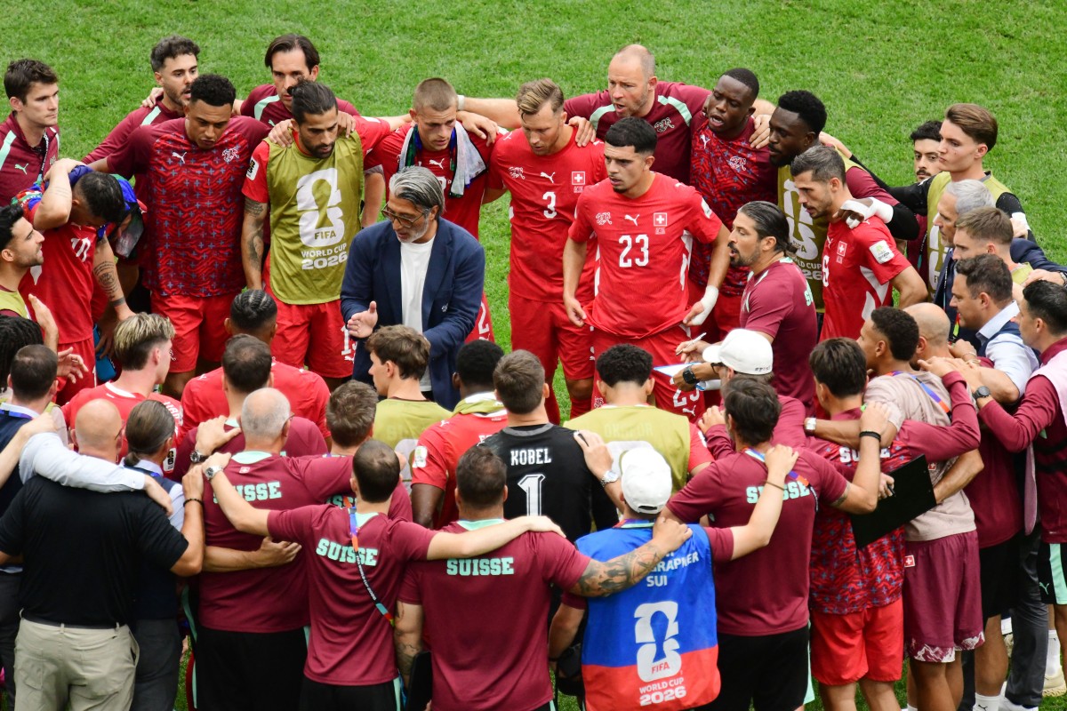 لاعبو منتخب سويسرا. (أ ف ب)