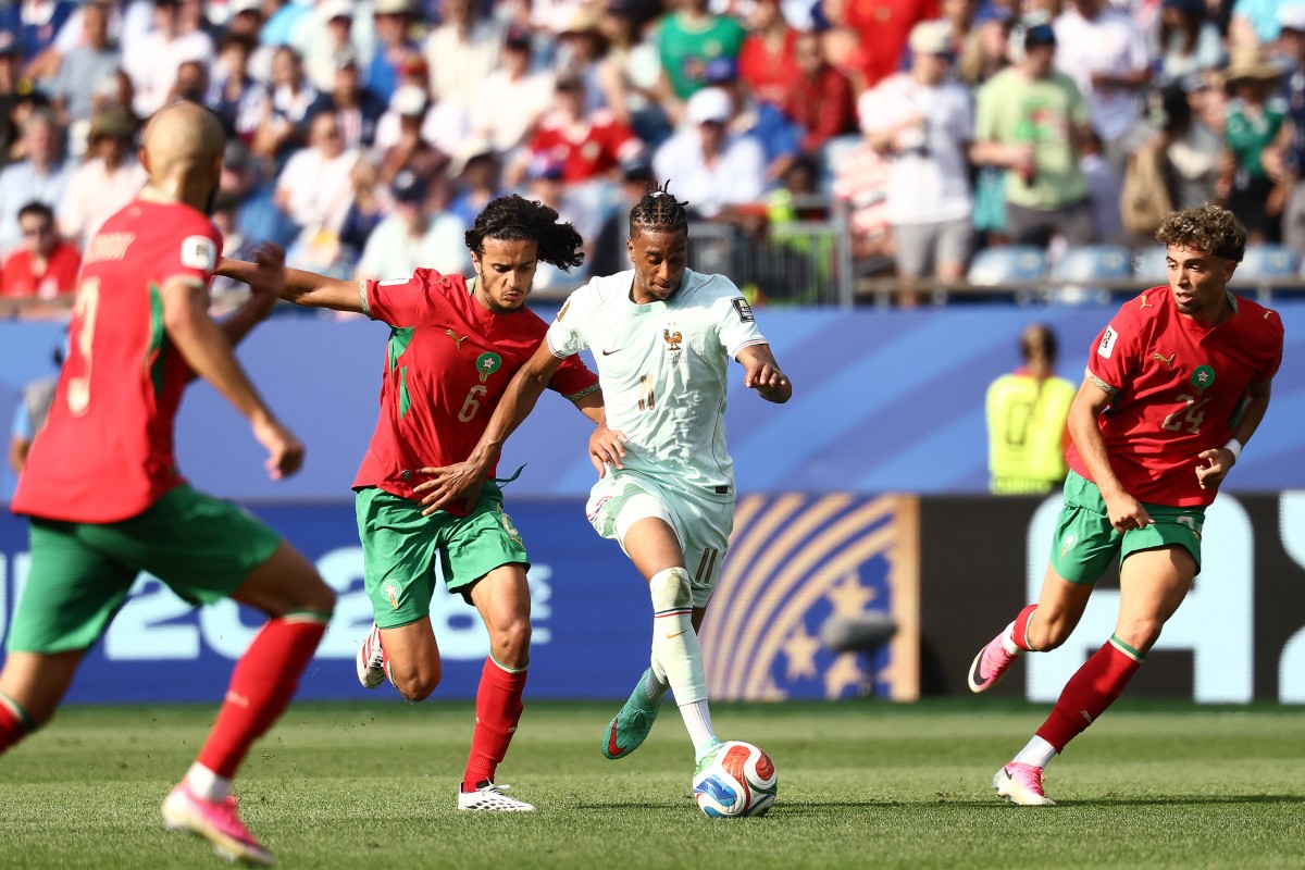 من مباراة فرنسا والمغرب في ربع نهائي كأس العالم. (أ ف ب)