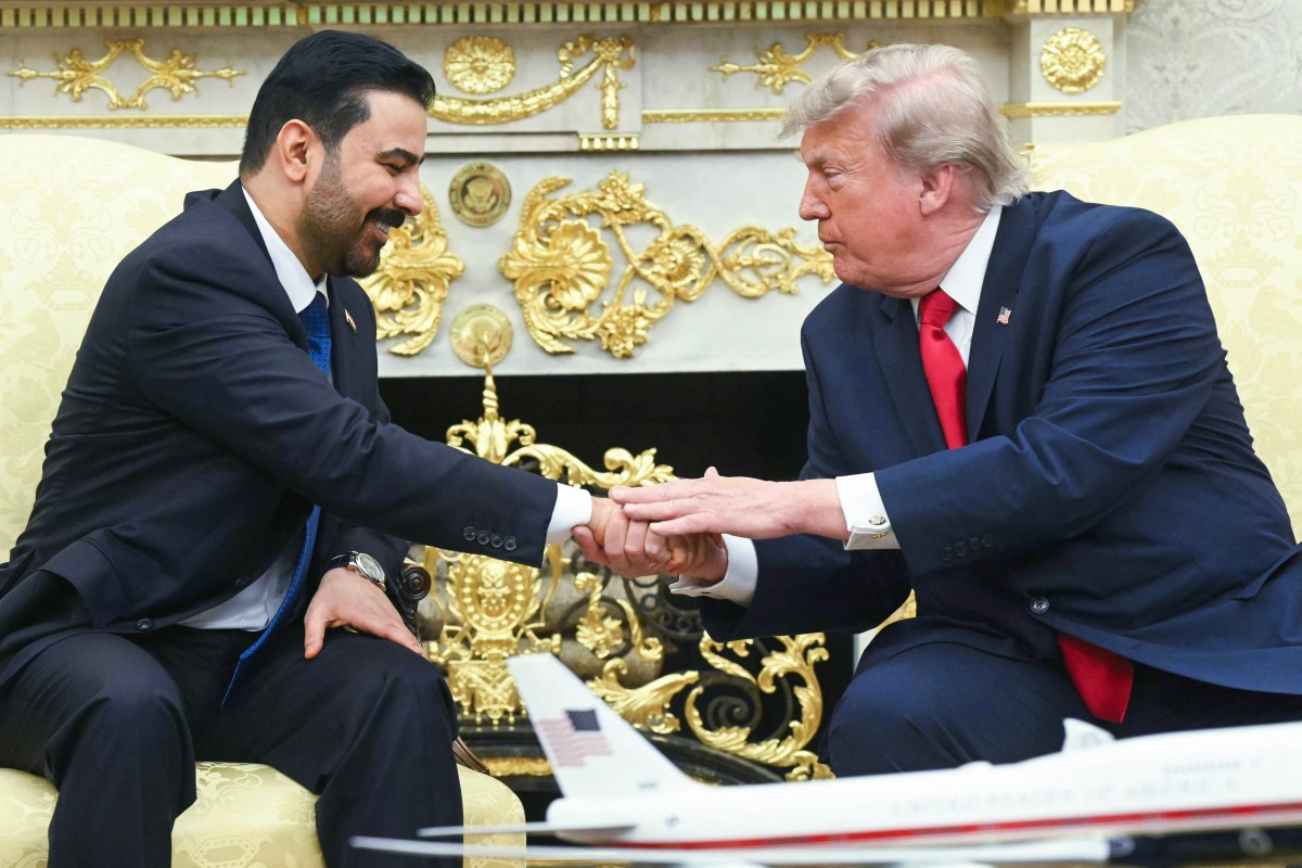 علي الزيدي ودونالد ترامب (أ ف ب).