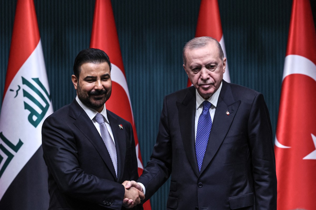 رئيس الوزراء العراقي علي الزيدي خلال لقائه الرئيس التركي رجب طيب إردوغان في أنقرة، 28 تموز/يوليو 2026. (أ ف ب)