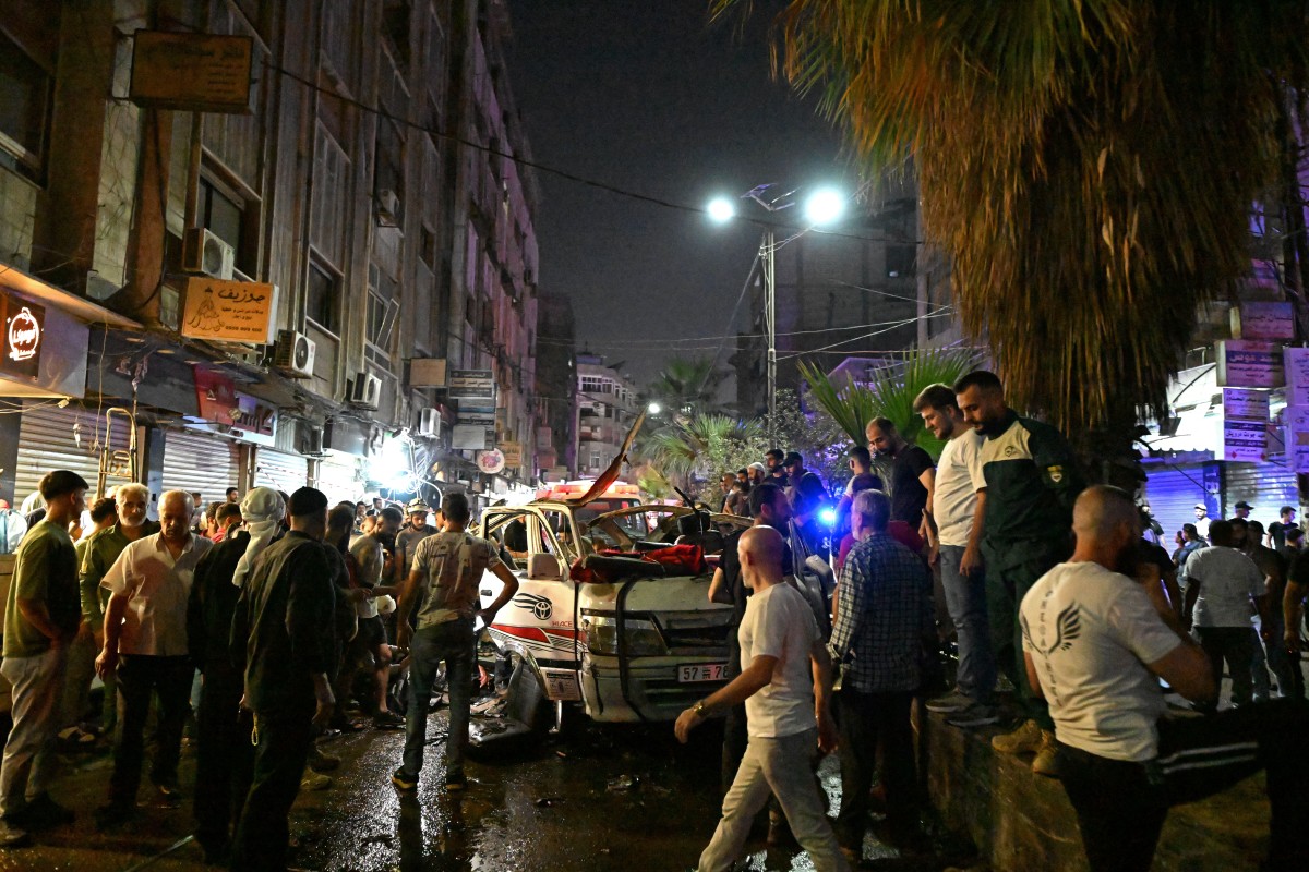 تفجير حافلة في جرمانا. (أ ف ب)