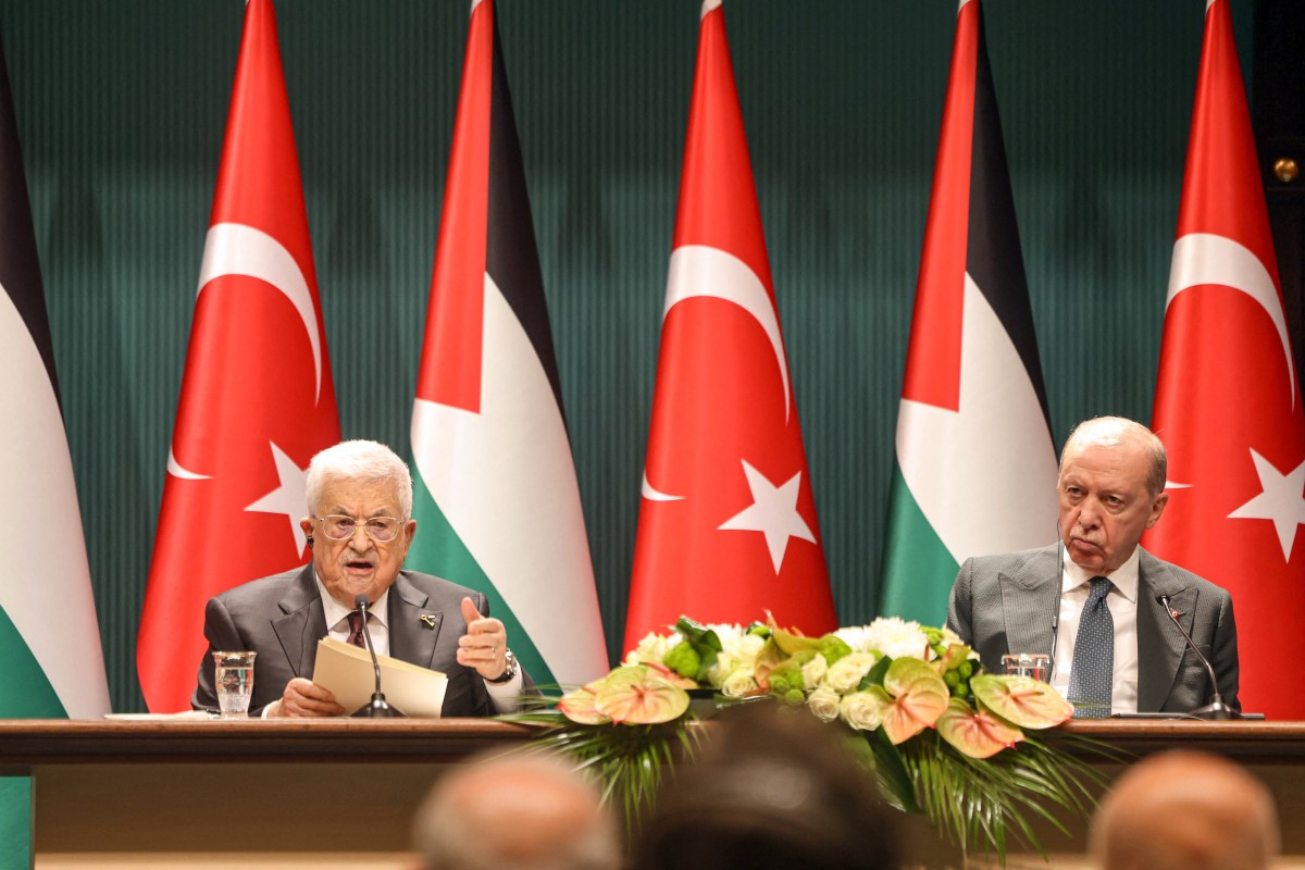 أردوغان وعباس (أ ف ب)