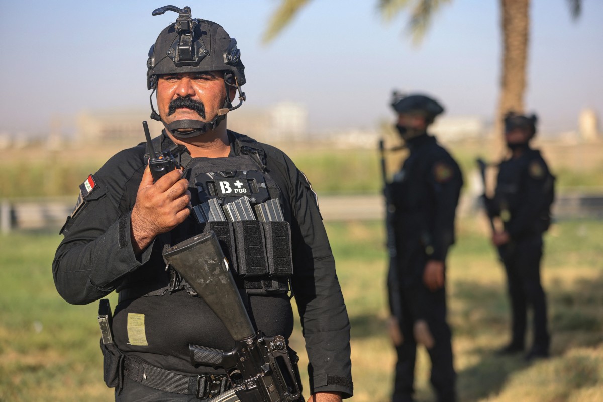 عناصر من الأمن العراقي في بغداد. (أ ف ب)