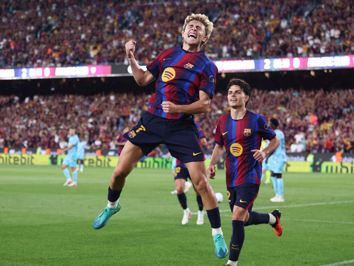 من مباراة برشلونة وأتلتيك بلباو. (أ ف ب)